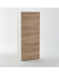 Zapatero-The H design-Zapatero Kim estilo moderno 3 puertas con madera natural-Blanco - Envío Gratuito