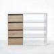 Zapatero-The H design-Zapatero Kim [L] estilo moderno 4 cajones con madera natural-Blanco - Envío Gratuito