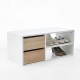 Zapatero-The H design-Zapatero Kim [S] estilo moderno 2 cajones con madera natural-Blanco - Envío Gratuito