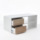 Zapatero-The H design-Zapatero Kim [S] estilo moderno 2 cajones con madera natural-Blanco - Envío Gratuito
