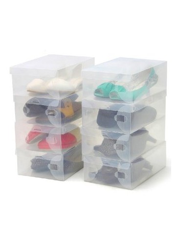 10 X zapato plástico organizador zapato clara cajas soporte plegable apilable a Granel - Envío Gratuito