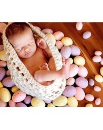 Photography Prop Costume Hand-made Knit Crochet Infant Baby Sleeping Bag - Envío Gratuito