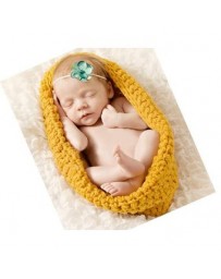 Photography Prop Costume Hand-made Knit Crochet Infant Baby Sleeping Bag - Envío Gratuito