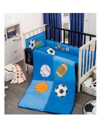 Juego de Cama Cuna Corral Vianney Baby Sport-Azul - Envío Gratuito