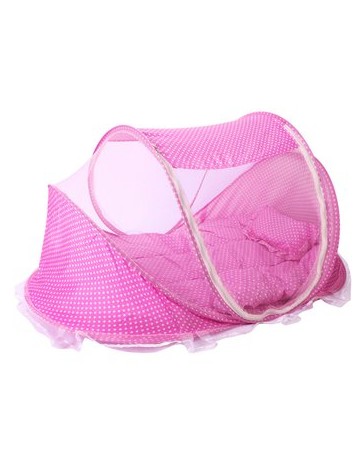 Cuna Bebe Mosquitera Antimosquito Plegable 3 Piezas Rosado - Envío Gratuito