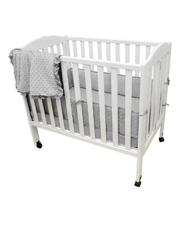 Cuna American Baby Company Celestial suave Minky Dot Chenille / Mini cuna Sábana, Gris, 3 pieza port - Envío Gratuito