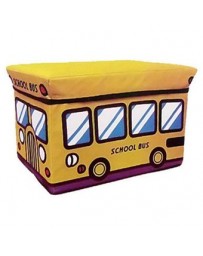 Pixnor Estilo Del Autobús Escolar Niños Niños Caja De Almacenaje Plegable Del Asiento Pop Up Toy Chest (color Al Azar) - Envío G