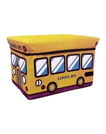 Pixnor Estilo Del Autobús Escolar Niños Niños Caja De Almacenaje Plegable Del Asiento Pop Up Toy Chest (color Al Azar) - Envío G