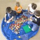 EH Práctica bolsa niño juguetes organizador Buggy jugar mat alfombra juguete caja de almacenamiento-Azul - Envío Gratuito