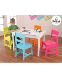 Set mesa y 4 sillas infantil colores brillantes KidKraft - Envío Gratuito