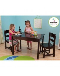 Set mesa rectangular y 2 sillas infantil juguete espresso KidKraft - Envío Gratuito