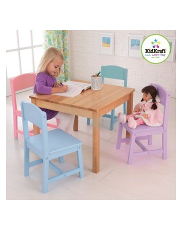Set de mesa y 4 sillas de madera, juguete niños KidKraft - Envío Gratuito