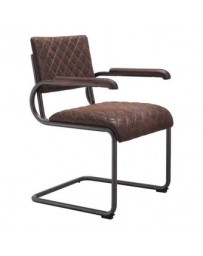 Silla marca Zuo modelo Father con brazos - cafe vintage  100404 - Envío Gratuito