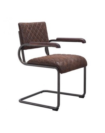 Silla marca Zuo modelo Father con brazos - cafe vintage  100404 - Envío Gratuito