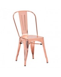 Silla marca Zuo modelo Elio - acero inoxidable rosado  108061 - Envío Gratuito