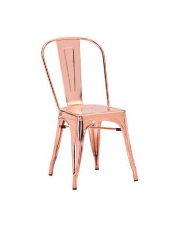 Silla marca Zuo modelo Elio - acero inoxidable rosado  108061 - Envío Gratuito