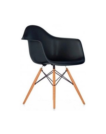 Silla de Comedor Vitrozi Replica Eames Woody Brazo-Negro - Envío Gratuito