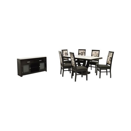 Comedor Moderno Acapulco 6 Sillas Con Bufet Fabou Muebles - Envío Gratuito