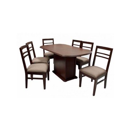 Comedor Xelha 6 Sillas Fabou Muebles - Chocolate - Envío Gratuito