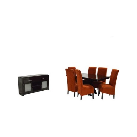 Comedor Moderno Pekin 6 Sillas Con Buffet Fabou Muebles - Envío Gratuito