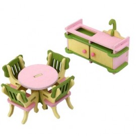 MagiDeal Muebles De Casa De Muñecas En Miniatura Niños De Juguete De Madera Conjunto Comedor - Envío Gratuito