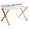 Escritorio Minimalista, Vintage Home Designe, Nordik, Patas De Madera De Pino Cubierta Lacada-Multicolor