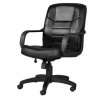 Silla Semiejecutiva Con Brazos Alfaro Piel Negro