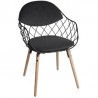 Silla para comedor Meloni Trendy, Réplica Piña en vinil, acero y madera - dos colores