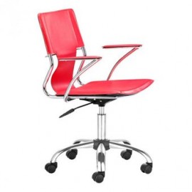 Silla de oficina marca Zuo modelo Trafico - roja , 205184 - Envío Gratuito