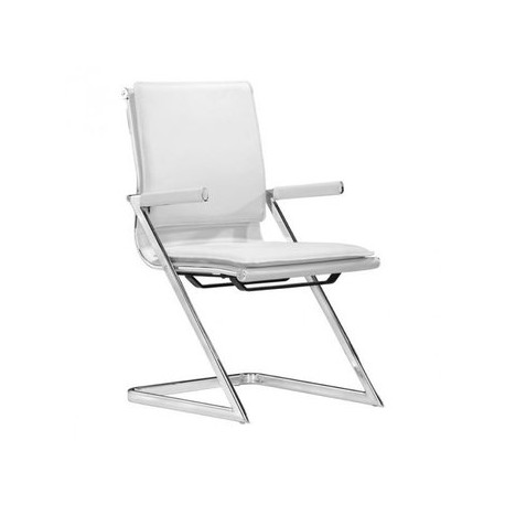 Silla de oficina marca Zuo modelo Lider Plus (conferencia) - blanca / 215211 - Envío Gratuito