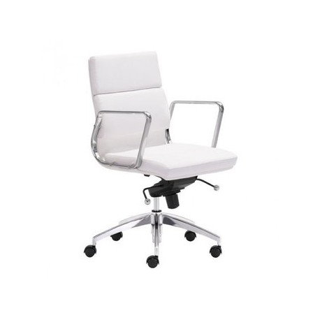 Silla de oficina marca Zuo modelo Engineer espalda baja - blanca , 205896 - Envío Gratuito