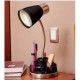 Lampara Organizadora, Vintage Home Designe, LAMP01, Cuello Flexible Foco Normal 60W, Cromo Base Traslucida- Negra - Envío Gratui