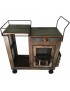 Carrito De Servicio Madera, Vintage Home Designe, Toledo, Movible Con Ruedas De Hierro Doble Vista, Porta Vasos Giratorio