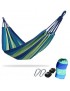 Hamaca 200x80cm Sola Persona Al Aire Libre Camping Ocio Cuelga Cama Viajes De Camping Swing-Rayas Azules
