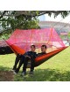 Aotu 2,6 x 1,4 M acampa portable de alta resistencia del paracaídas Tela dormir Hamaca con la red de mosquito Jacinth - Envío Gr