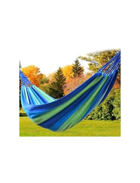 Portable Outdoor Hamaca Jardín Deportes Inicio Viajes Camping Swing Lienzo Stripe Colgar Cama Hamaca Rojo, Azul 190 X 80cm - Env