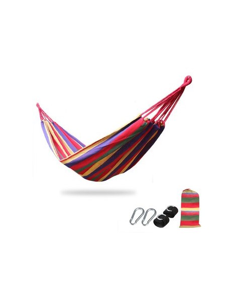 Hamaca De Camping Al Aire Libre 200x150cm 2 Personas Ocio Cuelgue Cama Viajes Camping Swing - Rayas Del Arco Iris - Envío Gratui