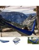 2 People Hamaca 270 x 140cm  Doble Persona Columpio  Hamaca de Ocio para Viajes, Cámping, Senderismo -Azul mas Gris - Envío Grat