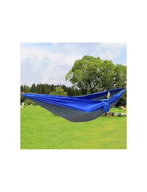 CX Hamaca Double Person Portable Nylon Fabric Hammock-Azul Y Gris - Envío Gratuito