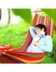 ER Lona de rayas multicolores sola hamaca oscilación cama para dormir Barra de extensión 190x80cm-rojo - Envío Gratuito