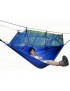 Hamaca  Colgante Cama Portátil de Alta Resistencia Tela Hamaca con Mosquitera para Viajar de Camping al Aire Libre, Azul