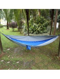 EH OUTAD Cama Nylon Hamaca paracaídas portátil para 2 Personas Viajes acampar al aire libre Royal Blue & Grey - Envío Gratuito