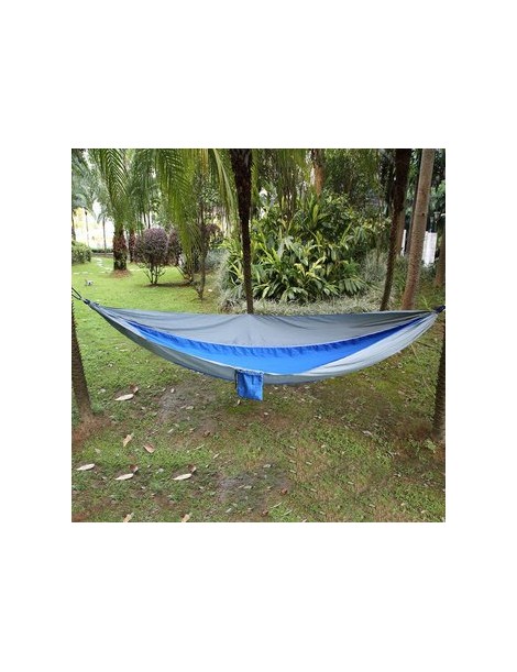 EH OUTAD Cama Nylon Hamaca paracaídas portátil para 2 Personas Viajes acampar al aire libre Royal Blue & Grey - Envío Gratuito