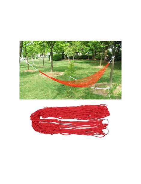 ER Viajes al aire libre camping jardin de hamacas de nylon de malla durmiendo cama portátil de colgar-Rojo. - Envío Gratuito