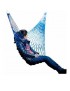 Louiwill Nylon Mesh Neto Sola Hamaca Cama Colgante Para Acampar Senderismo Mochilero Viajes, Azul