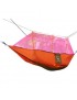 MagiDeal Doble árbol De La Hamaca Del Patio 2person Cama Columpio Al Aire Libre Con Naranja Mosquitera