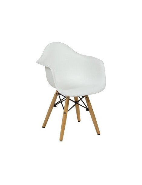 Silla Infantil Vitrozi Eames Woody C/Brazo Blanca - Envío Gratuito