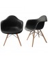 Juego de 2 Sillas estilo Eames con brazo 135 Color Negro modelo PAR135 Negro