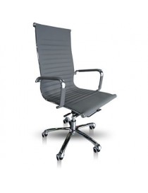 Sillón Directivo en Curpiel Gris Mod. A05 - Envío Gratuito