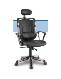 Silla Sillon Ejecutivo Europeo Respaldo Alto En Piel Y Base Cromada - Envío Gratuito